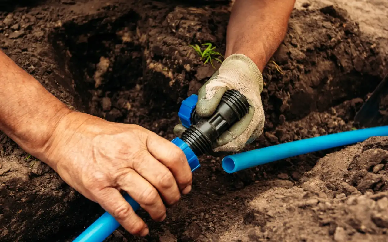 Efficient sprinkler system installation for garden health.